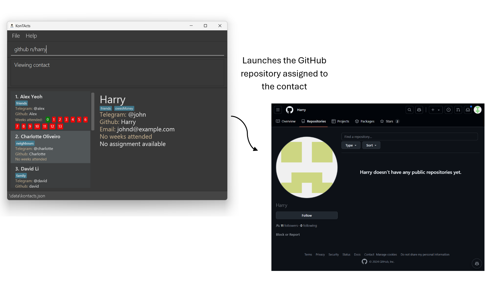 github use case for launching Harry's repository